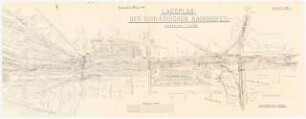 Viergleisige Untergrundbahn für Vorort- und Stadtverkehr, Berlin Schinkelwettbewerb 1919: Schlesischer Bahnhof und Ostkreuz. Lageplan 1:2000