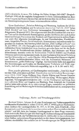 Rezensionen und Hinweise : Verfassungs-, Rechts- und Verwaltungsgeschichte