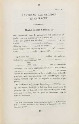 Bijl. I. Aanvraag van gronden in erfpacht