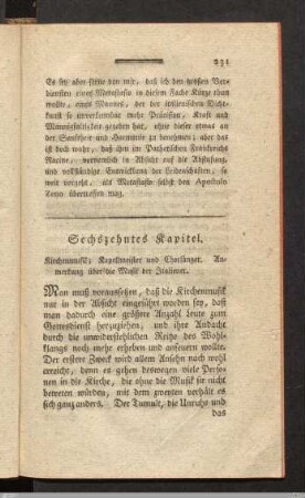 Sechszehntes Kapitel.