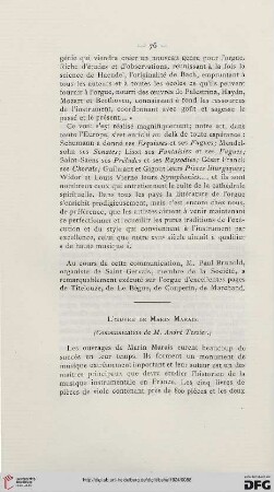L' oeuvre de Marin Marais