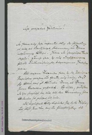 Brief von Unbekannt an Louise Otto-Peters