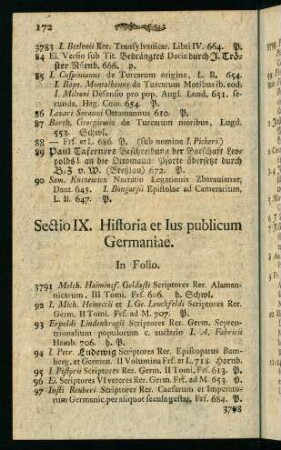 172-190, Sectio IX. Historia et Ius publicum Germaniae.