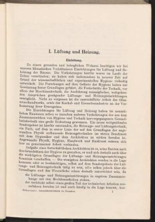 I. Lüftung und Heizung.