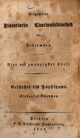 Geschichte des Papstthums, 7