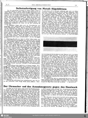 Der Uhrmacher und das Ausnahmegesetz gegen das Handwerk