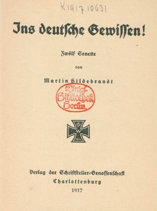 Ins deutsche Gewissen : zwölf Sonette