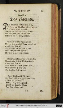 XXXI. Das Lächerliche