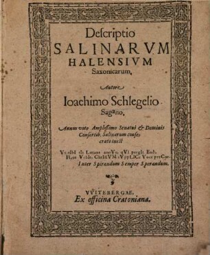 Descriptio Salinarum Halensium Saxonicarum