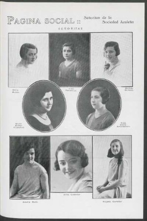 Página social - Señoritas de la Sociedad azuleña