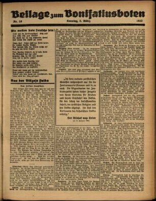 Zweite Ausgabe vom Sonntag, den 05. März 1933.