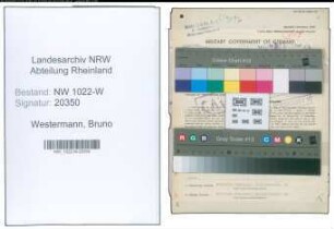 Entnazifizierung Bruno Westermann , geb. 08.08.1899 (Prokurist)