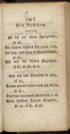 Ein Liedchen. - Räthsel.