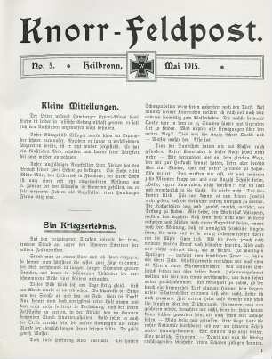 5.1915: Knorr-Feldpost