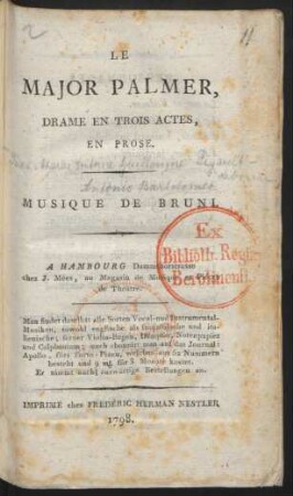 Le Major Palmer : Drame En Trois Actes, En Prose