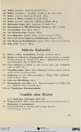 Jüdische Kultgeräte (Nr. 271-309)