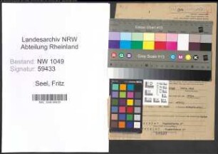 Entnazifizierung Fritz Seel , geb. 24.09.1896 (Kaufmaennischer Angestellter)