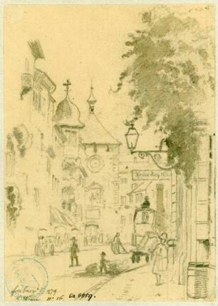 Freiburg im Breisgau Hauptstraße in Richtung Martinstor