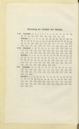Verteilung der Lesestücke und Gedichte