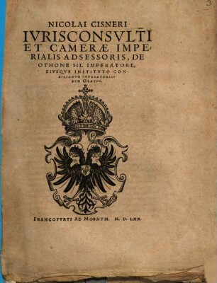 De Othone III. Imperatore ... Oratio