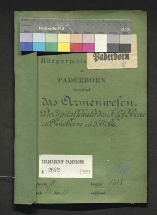 Kapitalschulden des Joseph Peine zu Nieheim