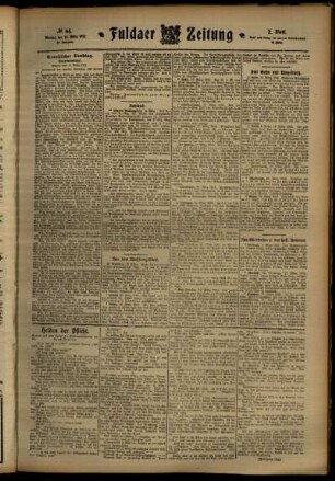 Zweite Ausgabe vom Montag, den 18. März 1912.