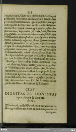 CLXV. Dignitas Et Honestas agriculturae & vitae rusticae