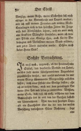 Sechste Betrachtung.