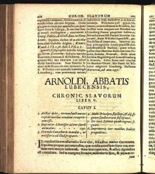 Arnoldi, Abbatis Lubecensis, Chronic. Slavorum Liber V.