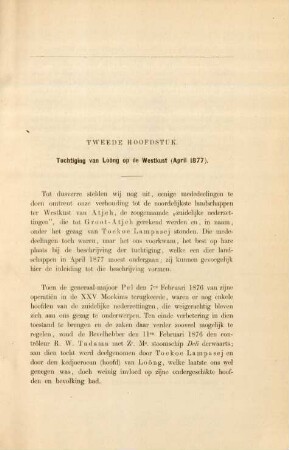 Tweede hoofdstuk. Tuchtiging van Loöng of de Westkust (April 1877)