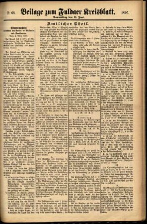 Zweite Ausgabe vom Donnerstag, den 11. Juni 1896.