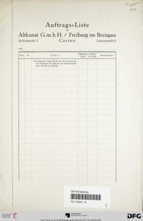 Auftrags-Liste