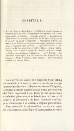 Chapitre II. I. Mort de l'empereur Yong-Tching ...