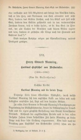 221-255 Henry Edward Manning, Cardinal-Erzbischof von Westminster (1808-1892) : VI.