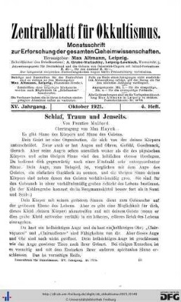 4. Heft (Okt. 1921)