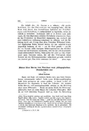 Etwas über Bacon von Verulam vom pädagogischen Standpunkte aus