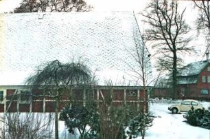 Fischbek: Fachhallenhaus: Teilansicht: Traufseite Wirtschaftstrakt