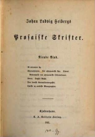 Johan Ludvig Heibergs prosaiske skrifter, 9. At orientere sig