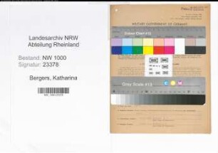 Entnazifizierung Katharina Bergers, geb. 22.09.1919 (Postangest.)