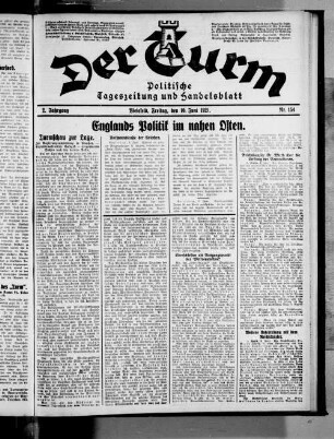 Der Turm. 1920-1934