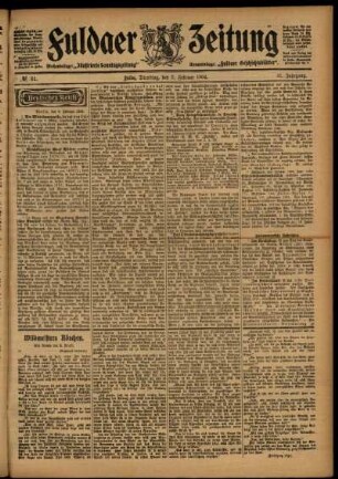 Ausgabe vom Dienstag, den 09. Februar 1904.