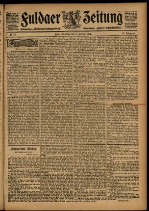 Ausgabe vom Dienstag, den 09. Februar 1904.