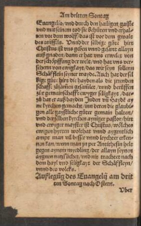 Außlegung des Evangelii am dritten Sontag nach Ostern.