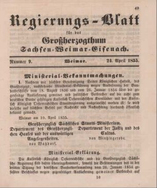 Nr. 9 : 24. April 1855