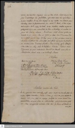 Brief von Heinrich Wilhelm Ludolf an Georg Melchior v. Ludolf.