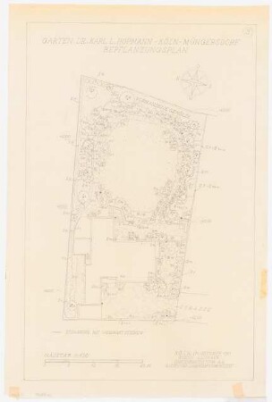 Garten Hopmann, Köln: Bepflanzungsplan 1:100