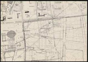Bundesgartenschau 1959, Dortmund: Planungsunterlage: Lageplan des Wettbewerbgebietes mit Höhenlinien
