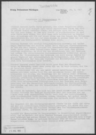 Unterensingen: Inspektionsbericht 1961