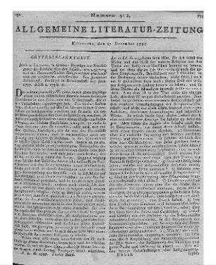 Über Bibellehre und Christenthum. Für gebildete Layen. Leipzig: 1796