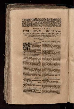 Index Rerum Forensium, Observationum, Beneficiorum Et Exceptionum Iuris ...